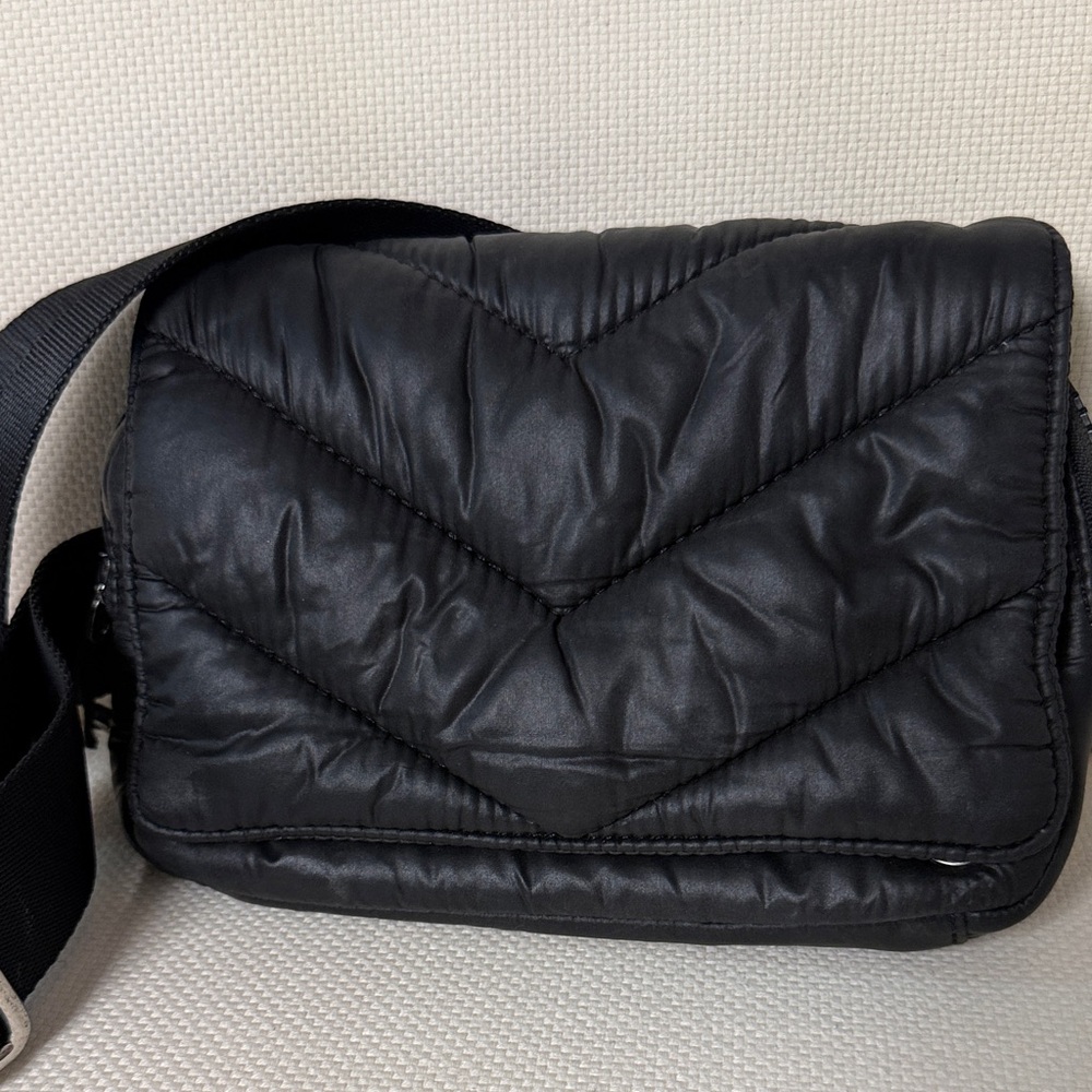 Caraa x Athleta Black Crossbody Puffer Bag